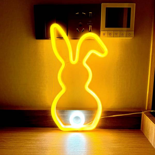 Led Icon Rabbit Adorable Rabbit LED Neon Light Sign – Waterproof Outdoor & Indoor Decor ...