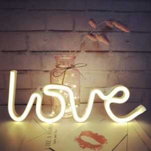 led neon "love" sign – glowing wall decor for home & live streaming studio – trendy night light