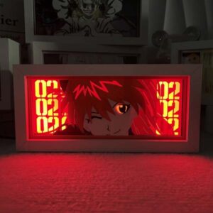 asuka 3d papercraft mood lamp: sleek modern led night light for anime fans.