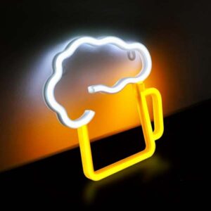 retro beer stein led neon light eye catching wall decor for bars, parties, and game rooms vibrant night light sign